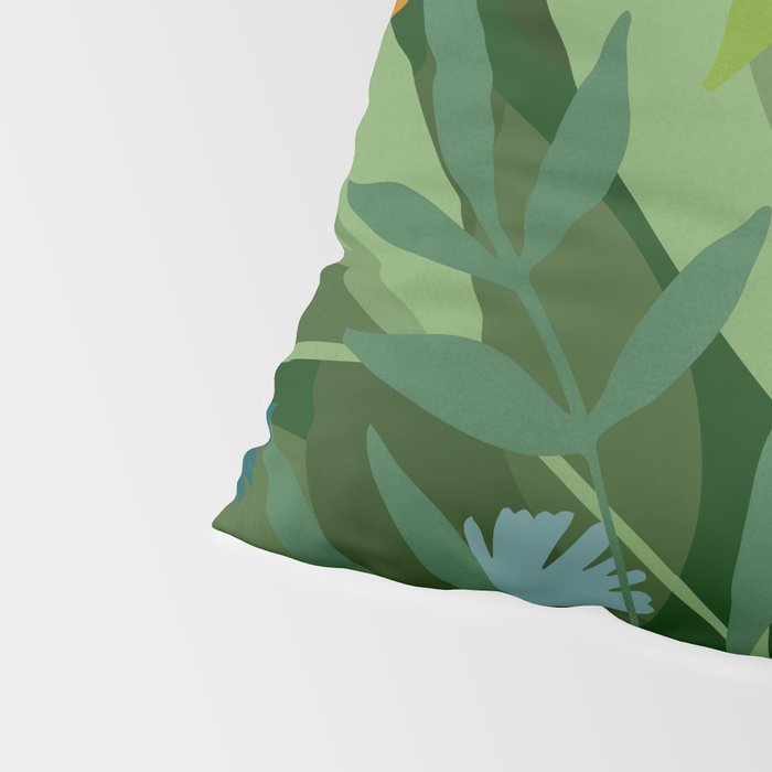 Dark Tropical Flower Pattern Pillow Sham Gallery Image 4