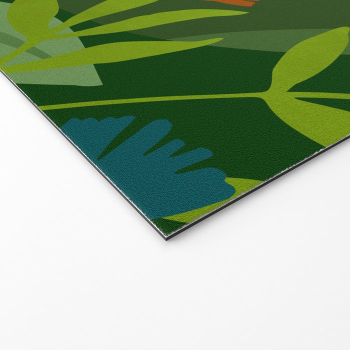 Dark Tropical Flower Pattern Welcome Mat Gallery Image 2
