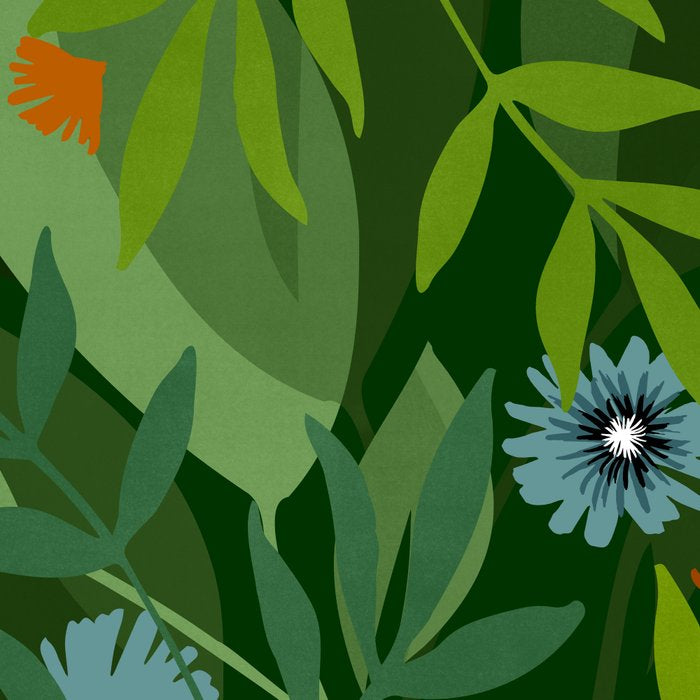 Dark Tropical Flower Pattern Coffee Mug Gallery Image 2