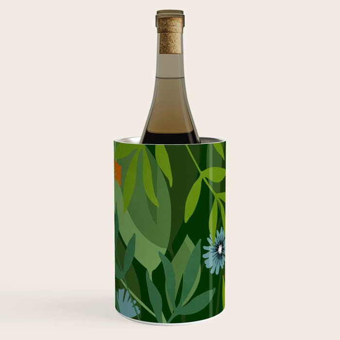 Dark Tropical Flower Pattern Wine Chiller Gallery Image 1