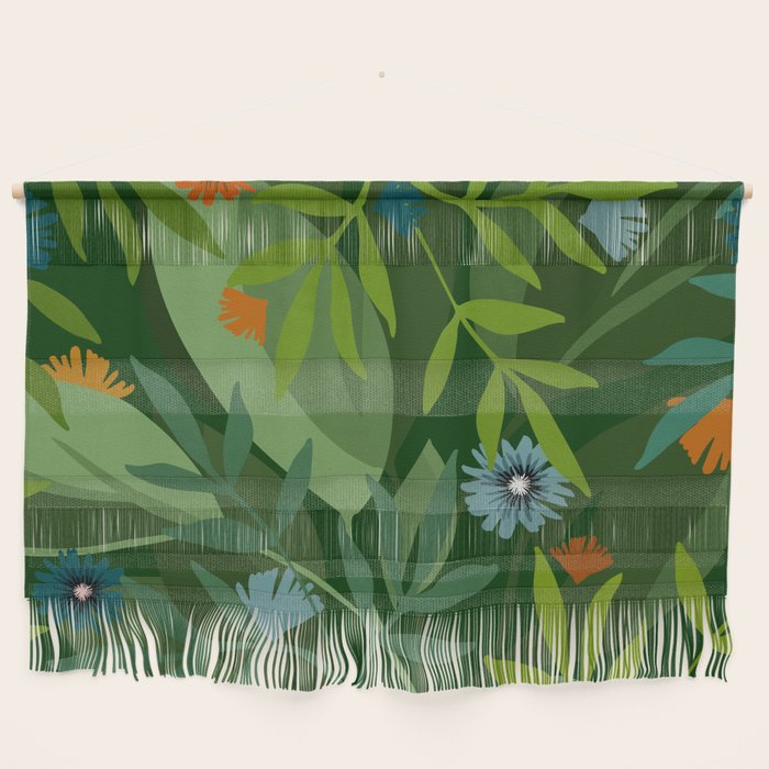 Dark Tropical Flower Pattern Wall Hanging Gallery Image 1