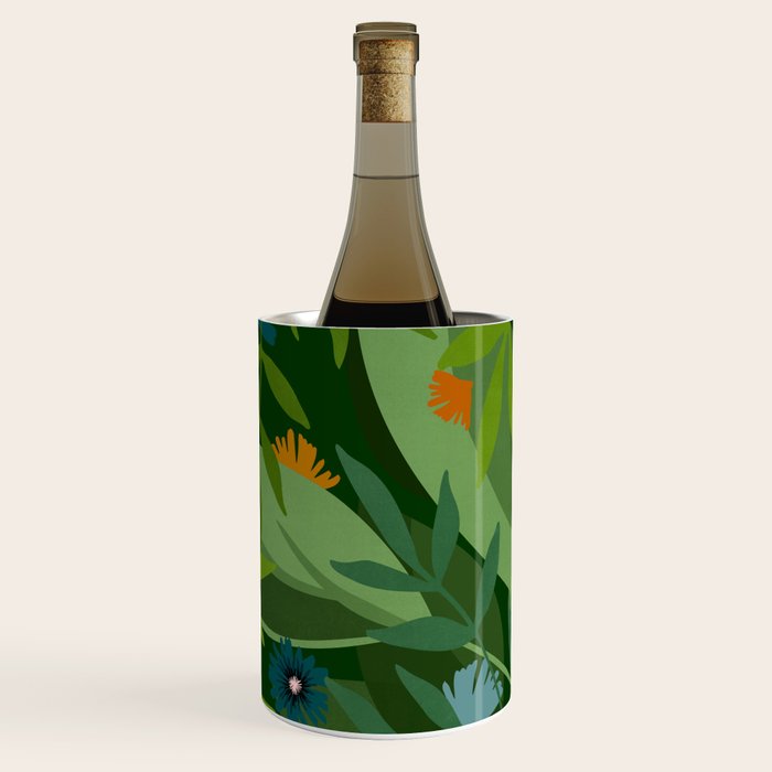 Dark Tropical Flower Pattern Wine Chiller Gallery Image 2