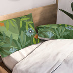 Dark Tropical Flower Pattern Pillow Sham Gallery Image 2
