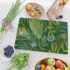 Dark Tropical Flower Pattern Cutting Board Gallery Image 2