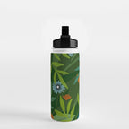 Dark Tropical Flower Pattern Water Bottle Gallery Image 2
