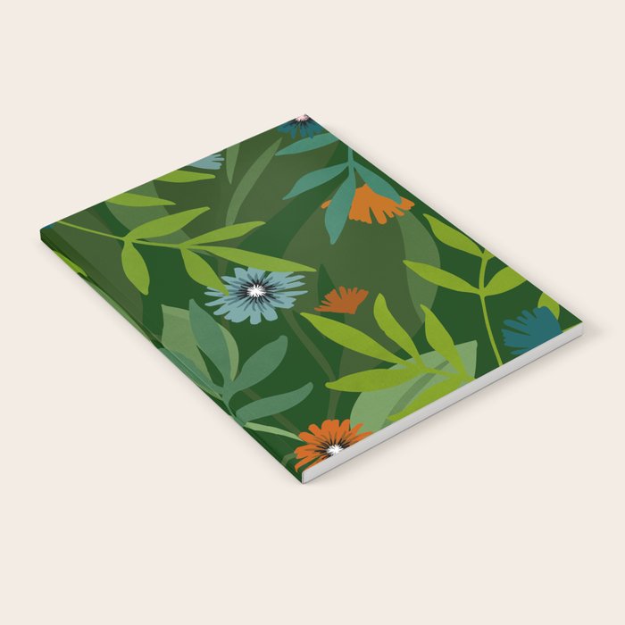 Dark Tropical Flower Pattern Notebook Gallery Image 2