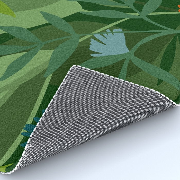 Dark Tropical Flower Pattern Rug Gallery Image 4