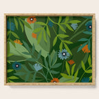 Dark Tropical Flower Pattern Serving Tray Gallery Image 1