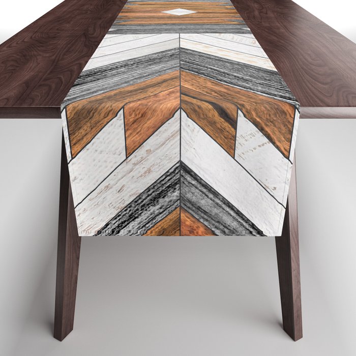 Urban Tribal Pattern No.8 - Aztec - Wood Table Runner Gallery Image 1