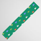 Minimalist Festive Trees on Green - Modern Holiday Pattern Table Runner Gallery Image 3