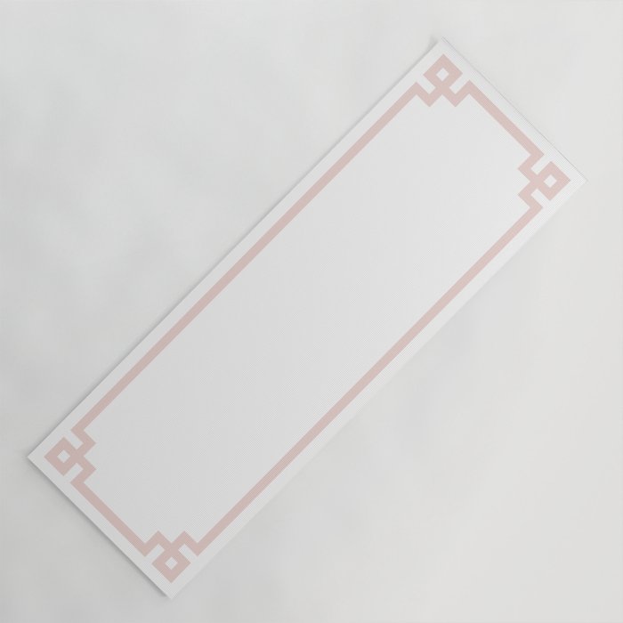 Blush Greek Key Border Yoga Mat Gallery Image 1