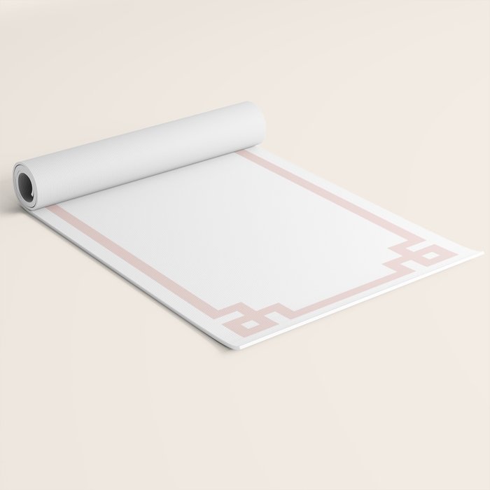 Blush Greek Key Border Yoga Mat Gallery Image 2