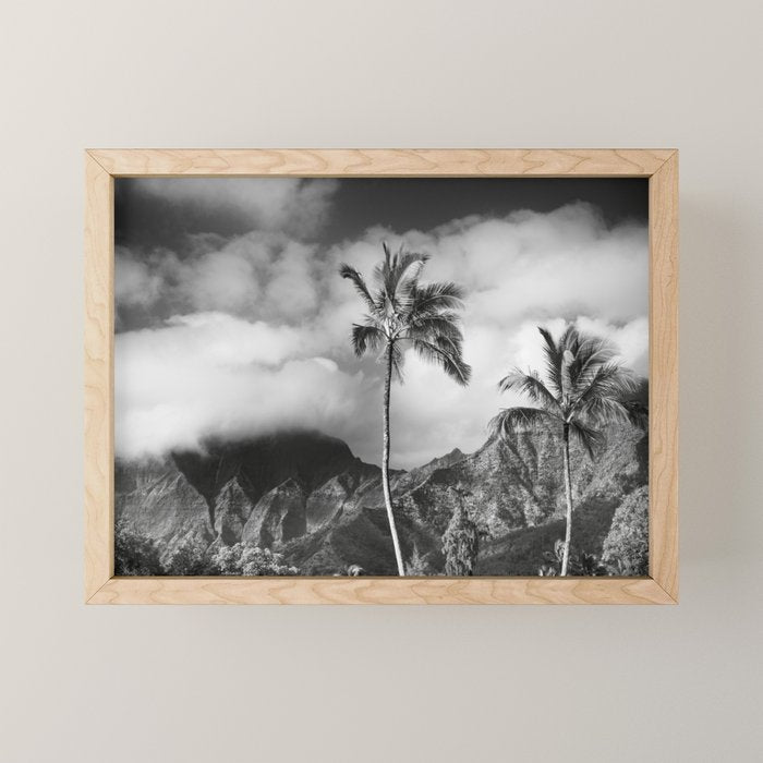 Kauai, Hawaii - Black and White Landscape Photography Mini Art Print Gallery Image 1