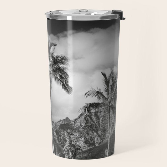 Kauai, Hawaii - Black and White Landscape Photography Travel Mug Gallery Image 2