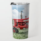 Vintage IH Farmall 450 Side View Red Tractor Travel Mug Gallery Image 3