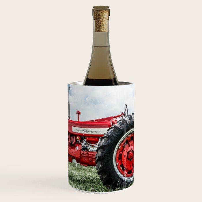 Vintage IH Farmall 450 Side View Red Tractor Wine Chiller Gallery Image 1