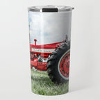 Vintage IH Farmall 450 Side View Red Tractor Travel Mug Gallery Image 1
