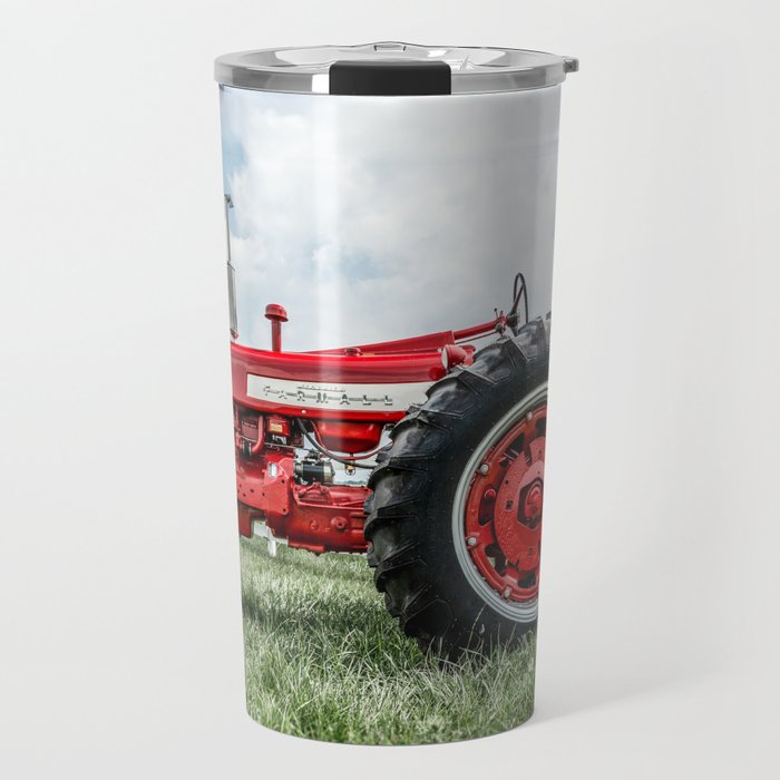 Vintage IH Farmall 450 Side View Red Tractor Travel Mug Gallery Image 1