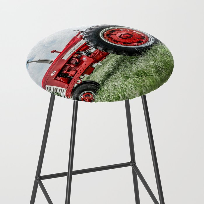 Vintage IH Farmall 450 Side View Red Tractor Stool Gallery Image 2