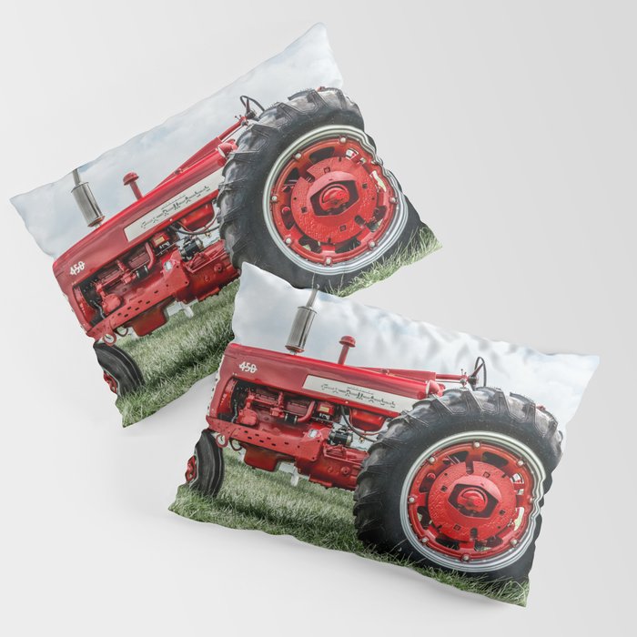 Vintage IH Farmall 450 Side View Red Tractor Pillow Sham Gallery Image 1