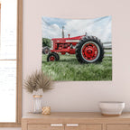 Vintage IH Farmall 450 Side View Red Tractor Wall Tapestry Gallery Image 2
