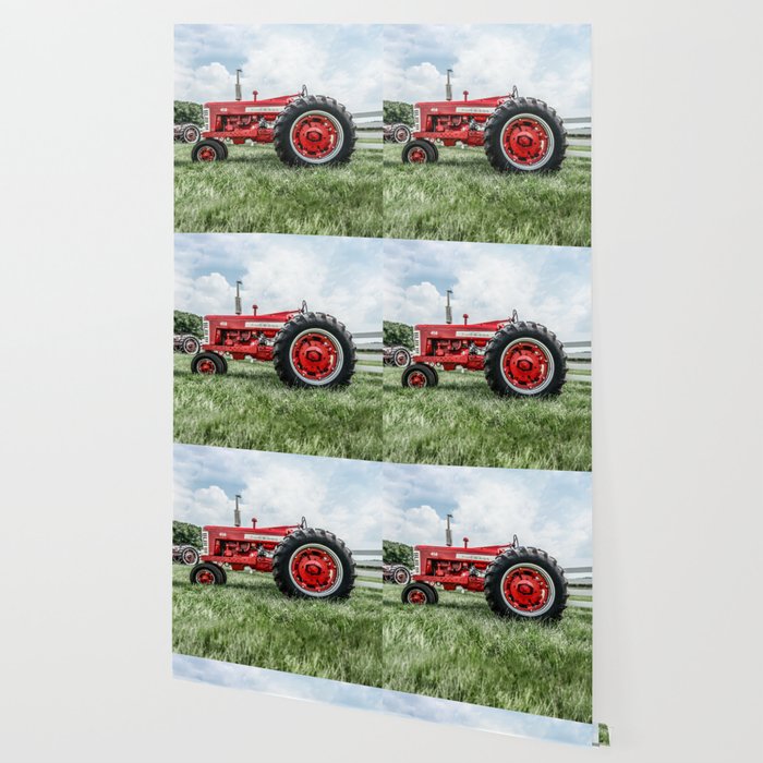 Vintage IH Farmall 450 Side View Red Tractor Wallpaper Gallery Image 2