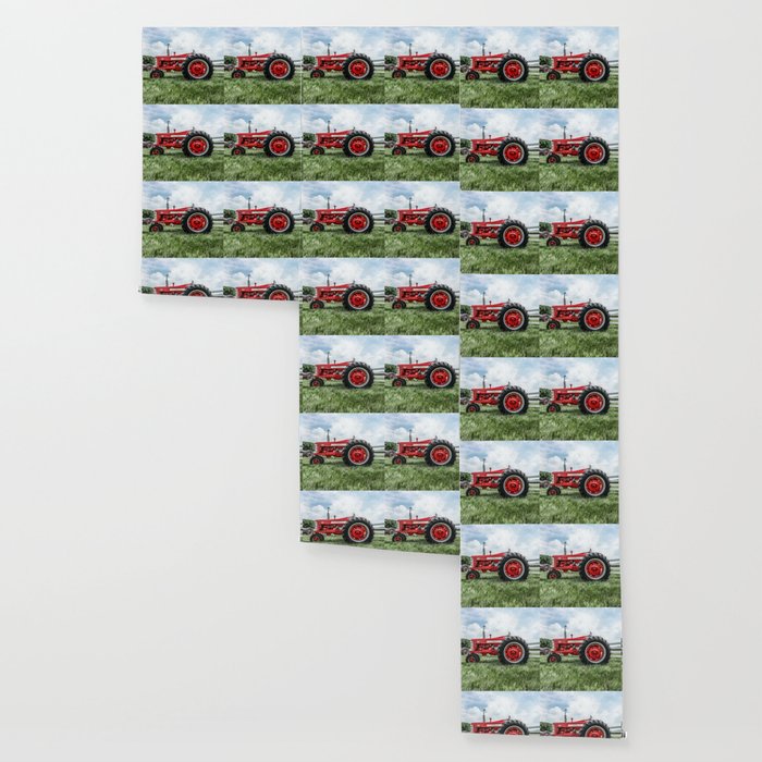 Vintage IH Farmall 450 Side View Red Tractor Wallpaper Gallery Image 3