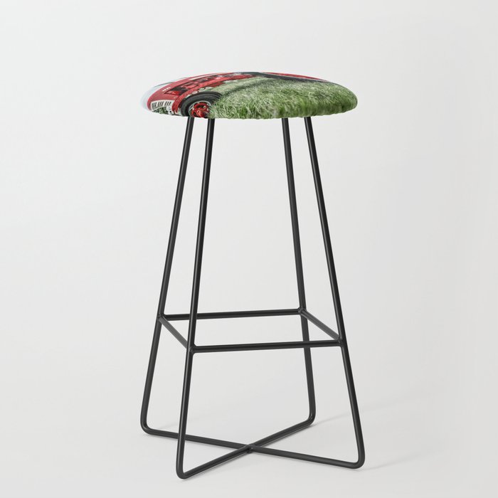 Vintage IH Farmall 450 Side View Red Tractor Stool Gallery Image 1