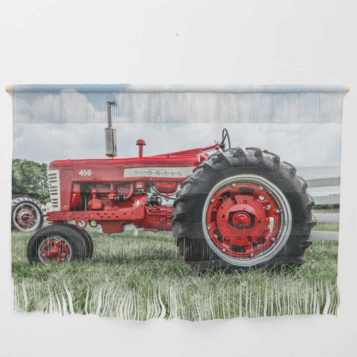 Vintage IH Farmall 450 Side View Red Tractor Wall Hanging Gallery Image 1