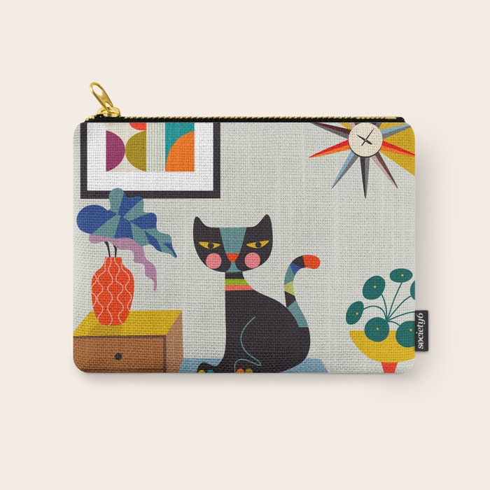 Mid Century Modern Cat Carry All Pouch Gallery Image 1