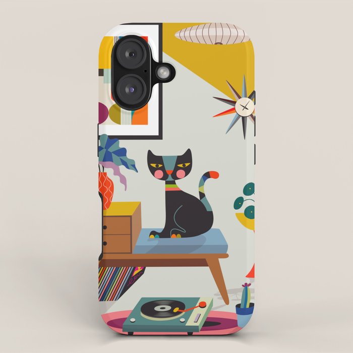 Mid Century Modern Cat iPhone Case Gallery Image 1