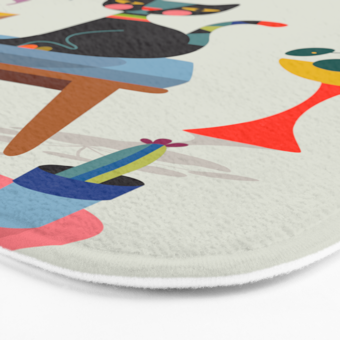 Mid Century Modern Cat Bath Mat Gallery Image 3