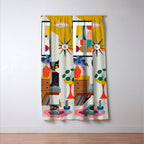 Mid Century Modern Cat Window Curtain Gallery Image 3