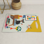 Mid Century Modern Cat Rug Gallery Image 1