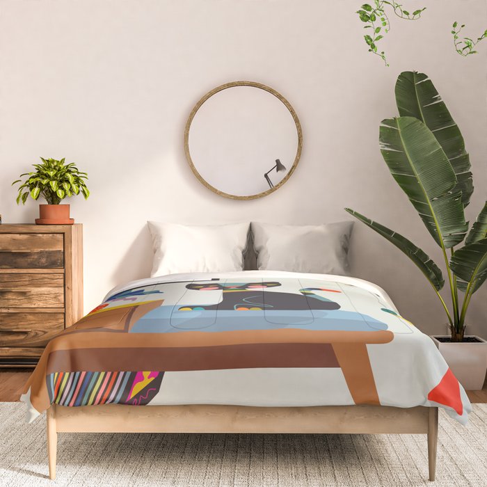 Mid Century Modern Cat Comforter Gallery Image 3