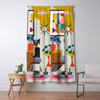 Mid Century Modern Cat Window Curtain Gallery Image 5