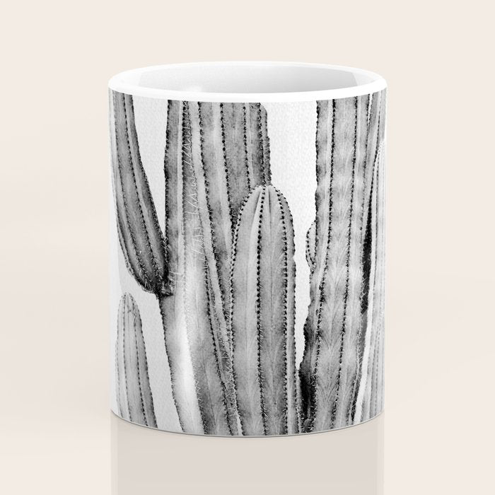 Cactus 3 - Black & White Coffee Mug Gallery Image 4