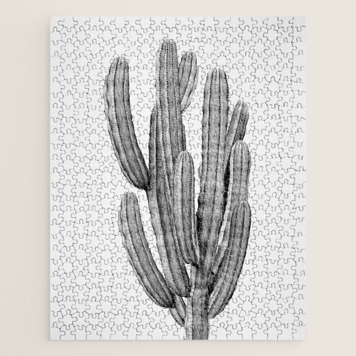 Cactus 3 - Black & White Jigsaw Puzzle Gallery Image 1
