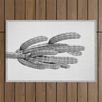 Cactus 3 - Black & White Outdoor Rug Gallery Image 1