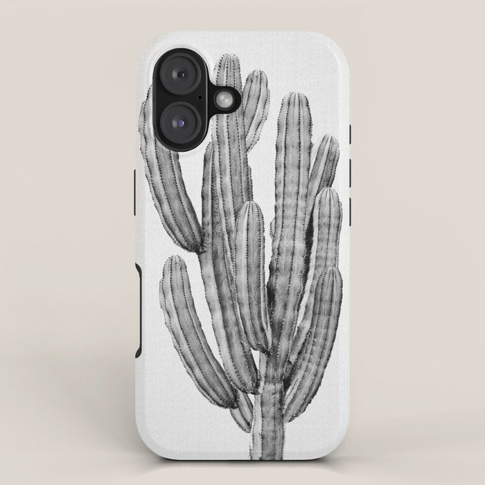 Cactus 3 - Black & White iPhone Case Gallery Image 1
