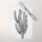 Cactus 3 - Black & White Wrapping Paper Gallery Image 1
