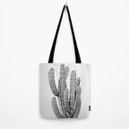Cactus 3 - Black & White Tote Bag Gallery Image 2
