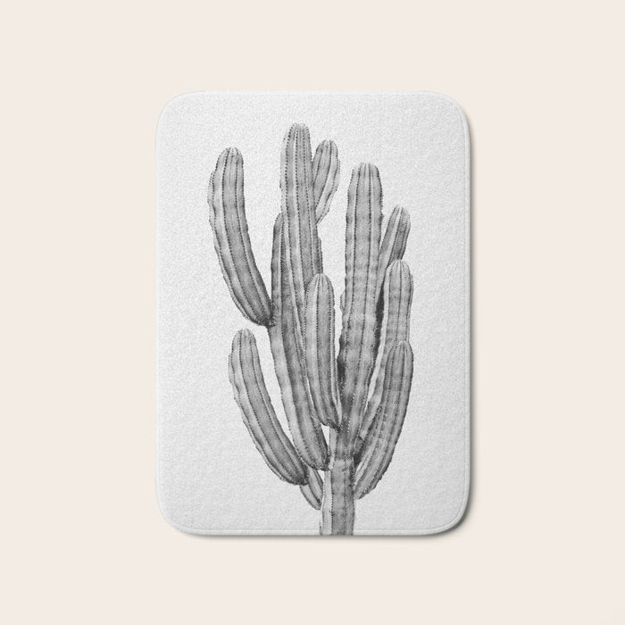 Cactus 3 - Black & White Bath Mat Gallery Image 1