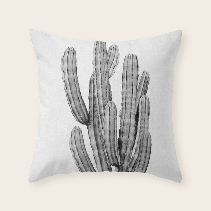 Cactus 3 - Black & White Throw Pillow Gallery Image 6