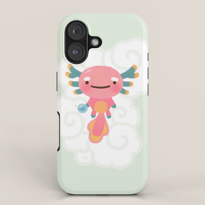 Umpearl - Axolotl with magic pearl iPhone Case Gallery Image 1