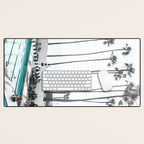 Pool and Palm Trees Desk Mat Gallery Image 1