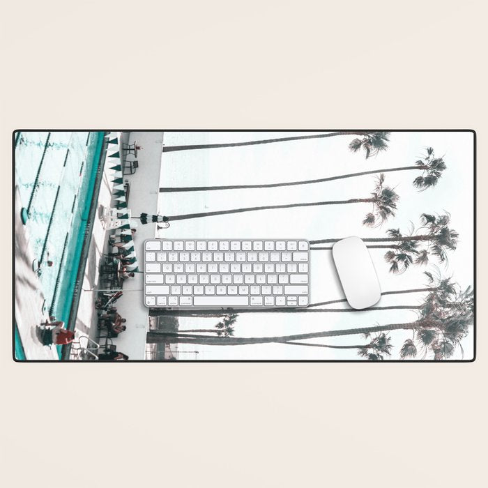 Pool and Palm Trees Desk Mat Gallery Image 1