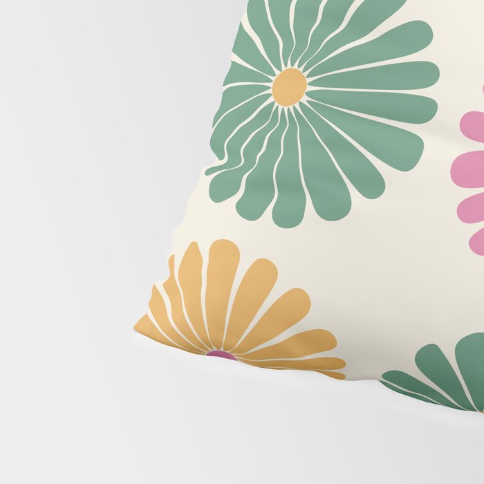 Retro Summer Daisies XI Pillow Sham Gallery Image 4