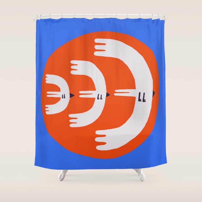 Onwards & Upwards Feathered Friends Shower Curtain Gallery Image 1