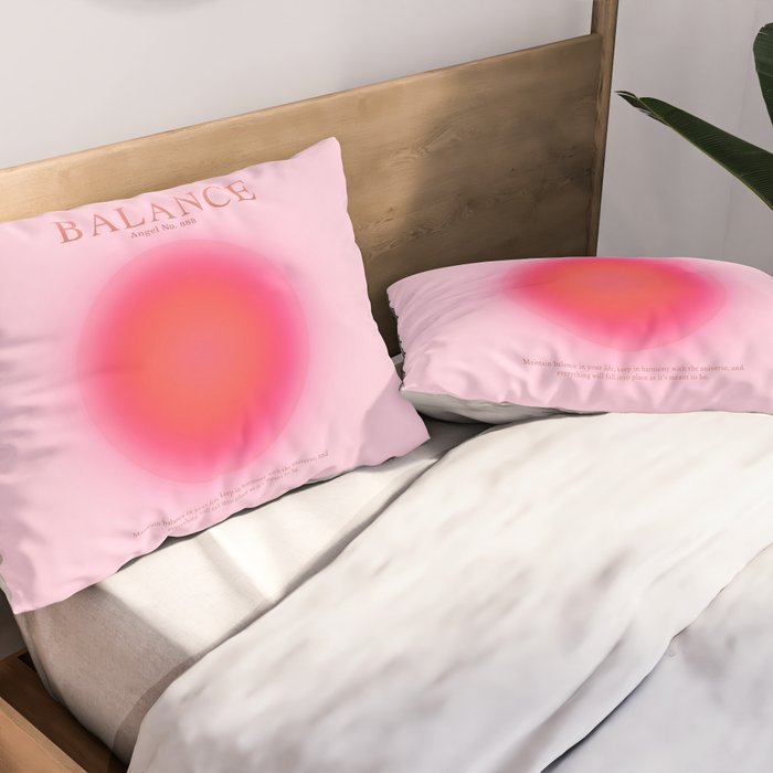 Gradient Angel Numbers: Angel Number 888 - Balance (Pink Palette) Pillow Sham Gallery Image 2